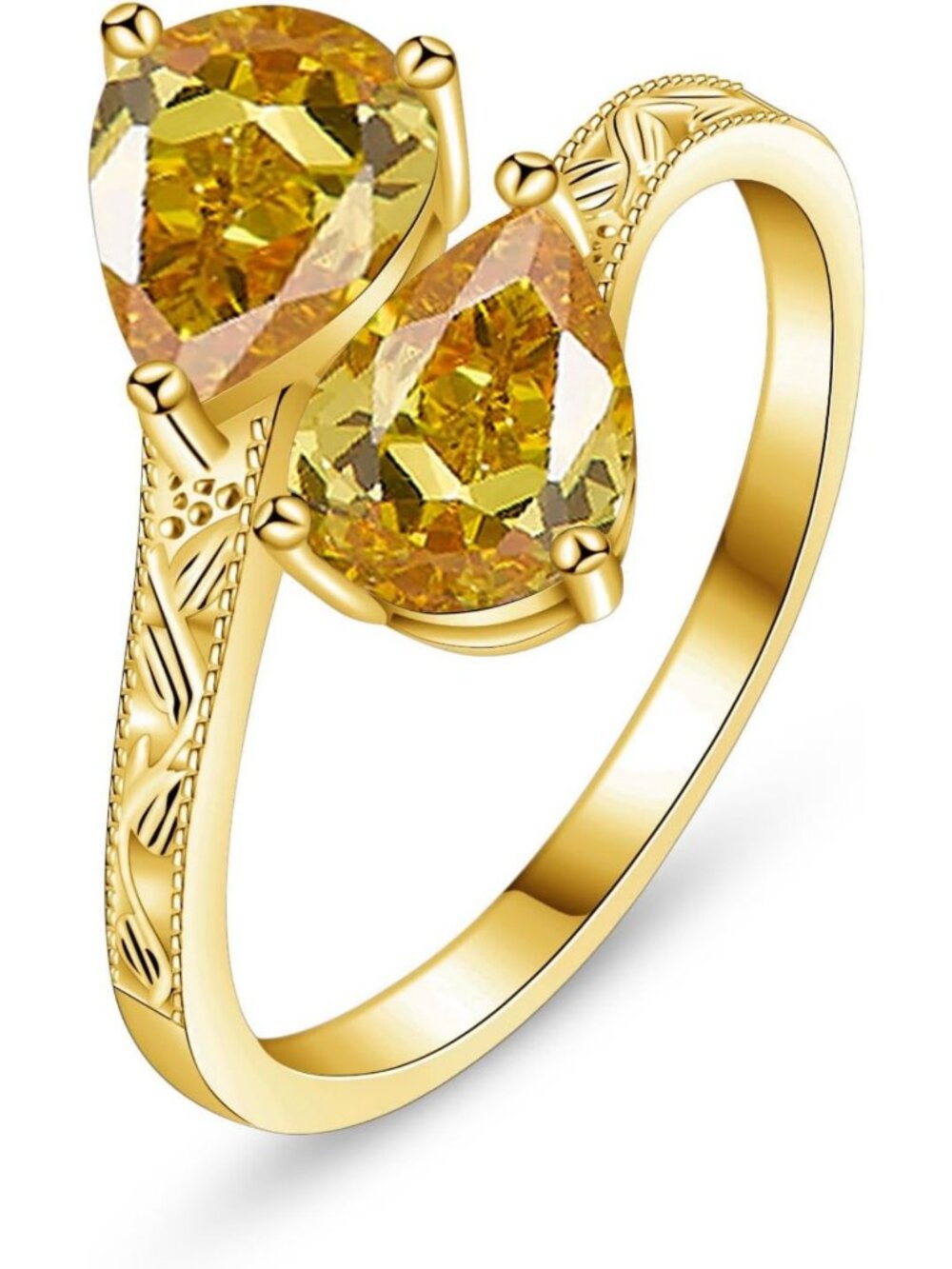 Adjustable Vintage Milgrain Filigree Birthstone Ring, 2.5ct, Sizes 5-9